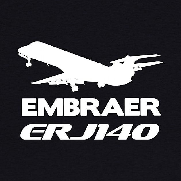 Embraer ERJ140 Silhouette Print (White) by TheArtofFlying